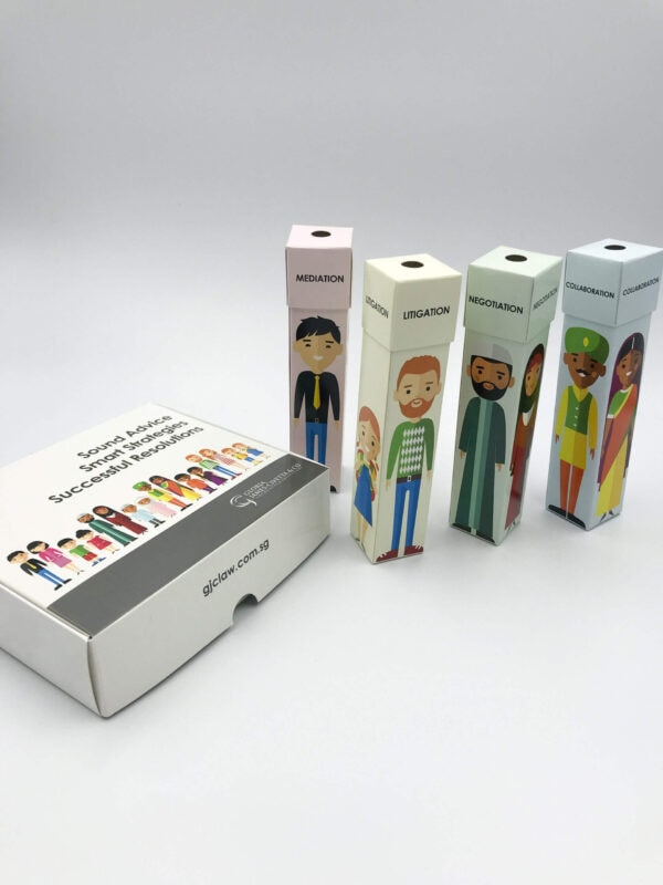 A unique custom-printed promotional kit for GJC Law