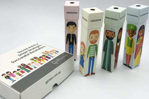 A unique custom-printed promotional kit for GJC Law